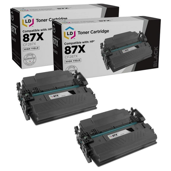 LD Compatible Replacement for HP 87X CF287X High Yield Black Toner Cartridge 2-Pack for M501n, M506dh, M506dn, M506n,