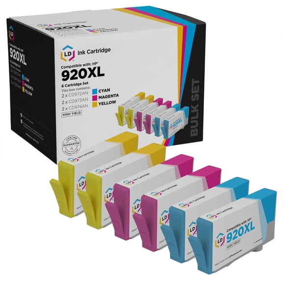 LD Products Compatible Replacement for HP 920XL 6PK: 2 each CD972AN/CD973AN/CD974AN
