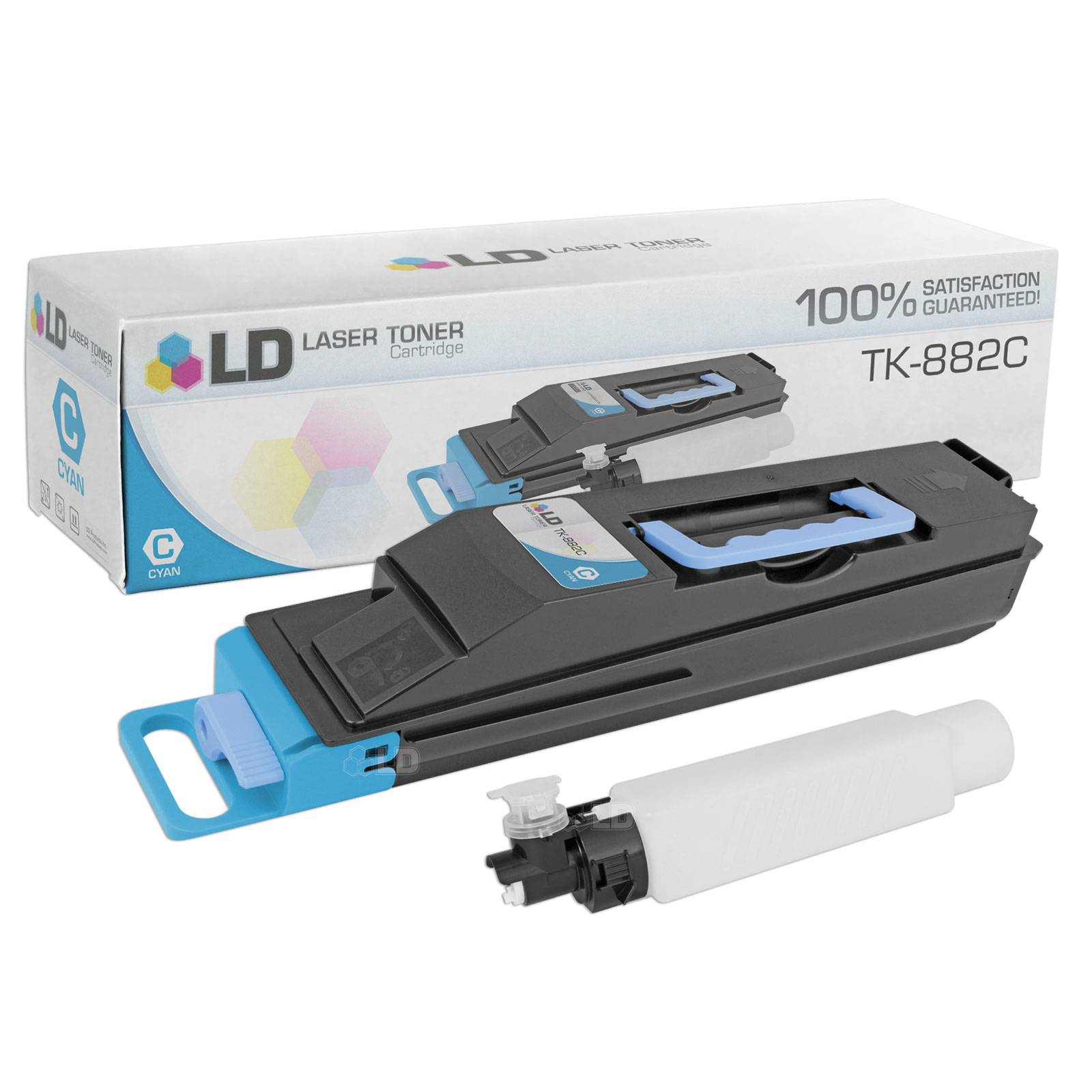LD Compatible Replacement for Kyocera-Mita 1T02KACUS0 (TK-882C) Cyan Laser Toner Cartridge for use in Kyocera-Mita FS-C8500DN - image 1 of 1