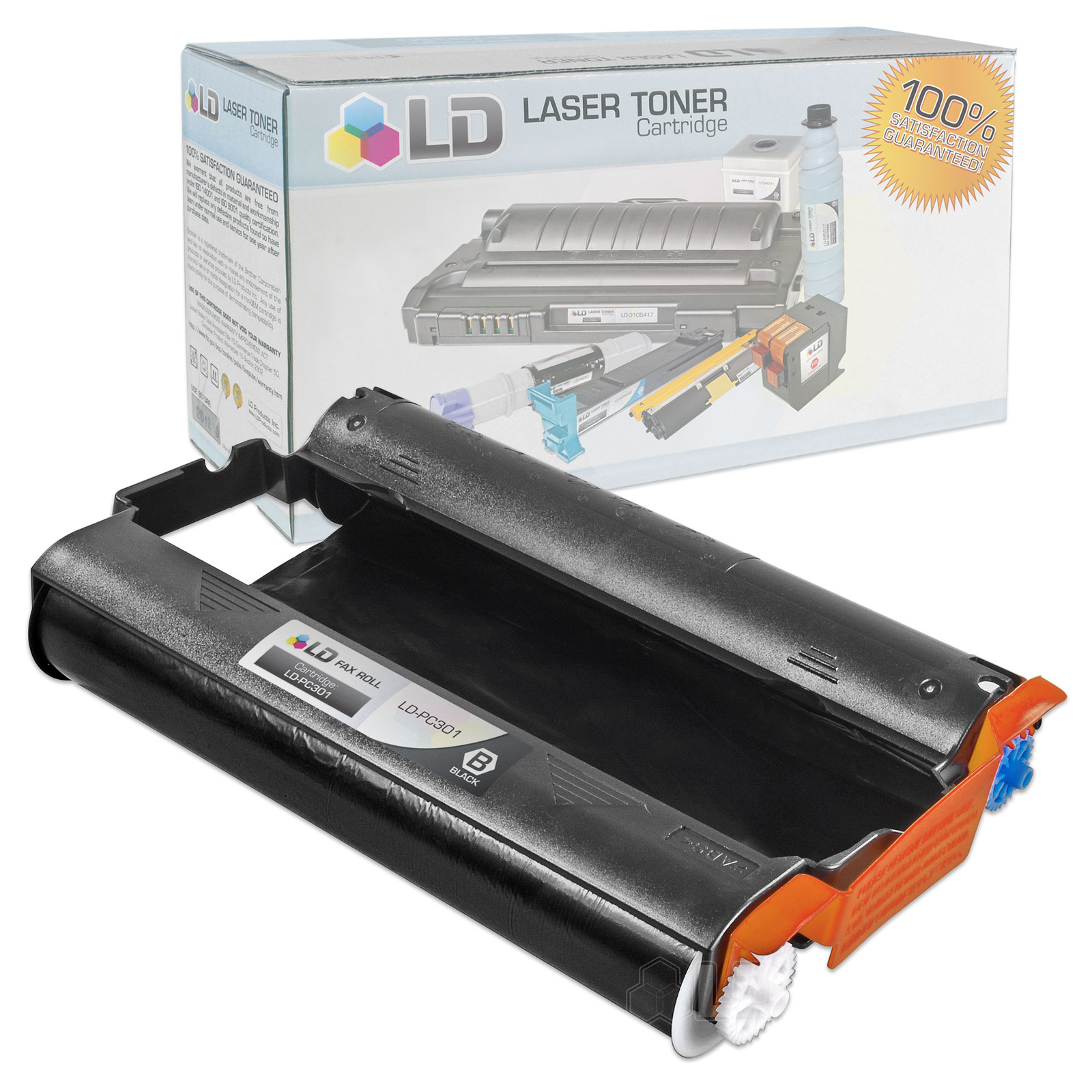 LD Compatible Replacement for PC301 Fax Cartridge With Roll for use in FAX 885MC, Intellifax 750, 770, 775, 870MC, 885MC, and MFC-970MC Printers - image 1 of 1