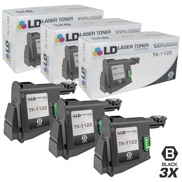 LD Compatible Replacements for Kyocera-Mita 1T02M70UX0 (TK1122) Set of 3 Black Laser Toner Cartridges for use in Kyocera-Mita FS 1025MFP, 1060DN, and 1125MFP s