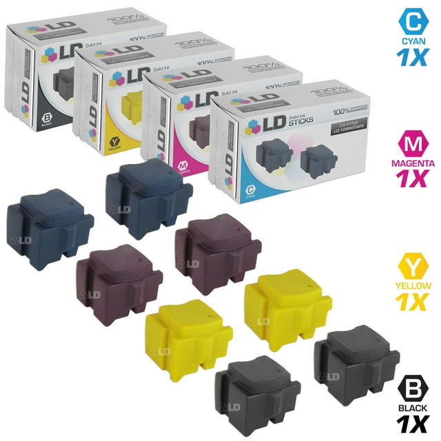 LD Compatible Replacements for Xerox 8PK Sticks Includes:2 108R00929 Black, 2 108R00926 Cyan, 2 108R00927 Magenta, & 2 108R00928 Yellow for use in Xerox ColorQube 8570DN, 8570DT, & 8570N