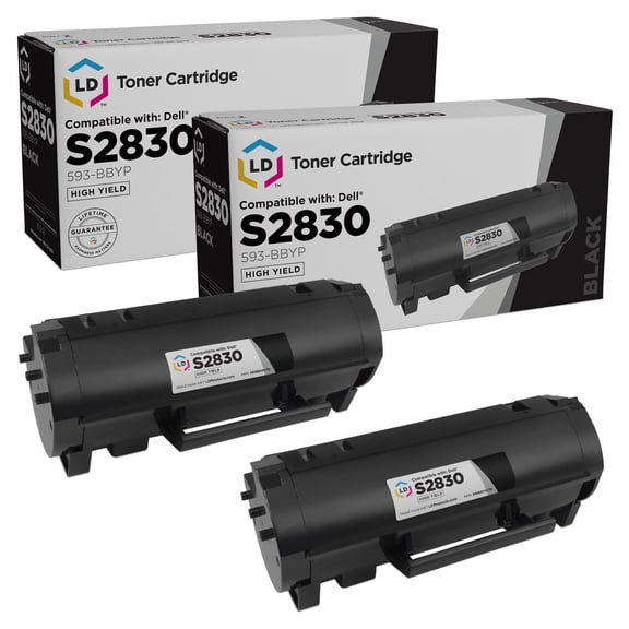 LD Compatible Toner Cartridge Replacement for Dell S2830dn 593-BBYP High Yield (Black, 2-Pack)
