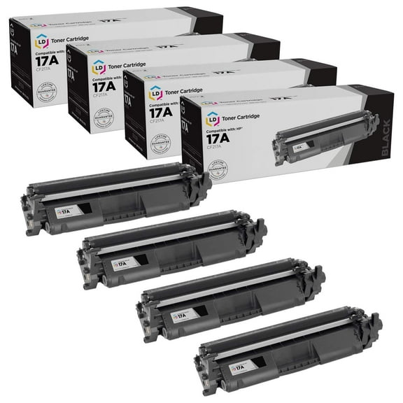 LD Compatible Toner Cartridge Replacement for HP 17A CF217A (Black, 4-Pack)