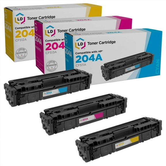 LD Compatible Toner Cartridge Replacement for HP 204A (Cyan, Magenta, Yellow, 3-Pack)