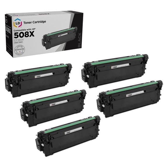 LD Products Compatible Replacements for HP 508X/CF360X 5PK HY BLK Toners Cartridges