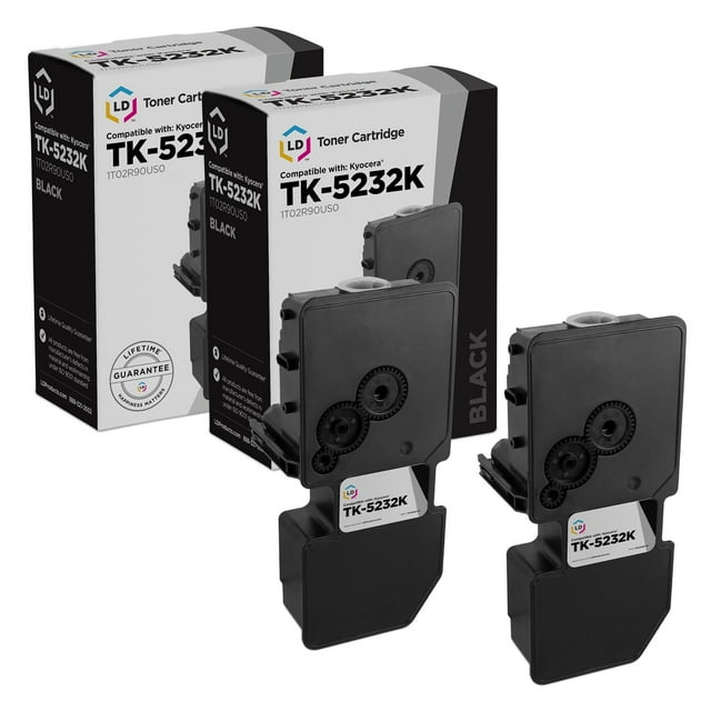 LD Compatible Toner Cartridge Replacement for Kyocera TK-5232K 1T02R90US0 (Black, 2-Pack)