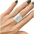 thumbnail image 1 of LD DESIGNS 925 Sterling Silver Hammered Boho Statement Ring – Handmade Adjustable Wide Wrap Band, Shiny Finish Classic Ring for Women, 1 of 9