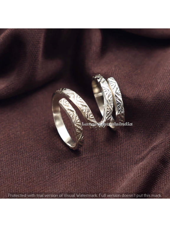 Adjustable Open Band Ring, Silver Nickel Free, Polished & Brushed