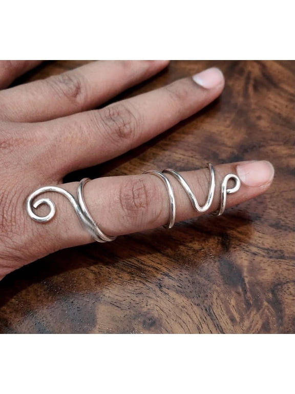 Adjustable Open Brass Swan Neck Ring, Minimalist Boho Knuckle Band, Handmade Nickel Free
