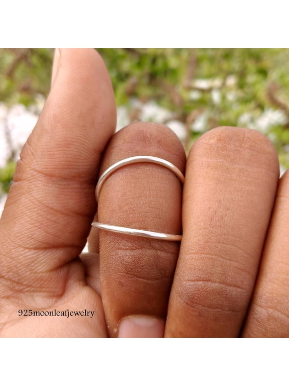 Adjustable Silver Open Band Ring With Smooth Minimalist Style Set