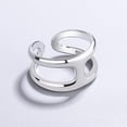 thumbnail image 1 of LD DESIGNS - Adjustable Silver Ring 925 Sterling Silver Band with Multi-Line Open Design, Lightweight Stackable Finger Ring for Women, 1 of 1