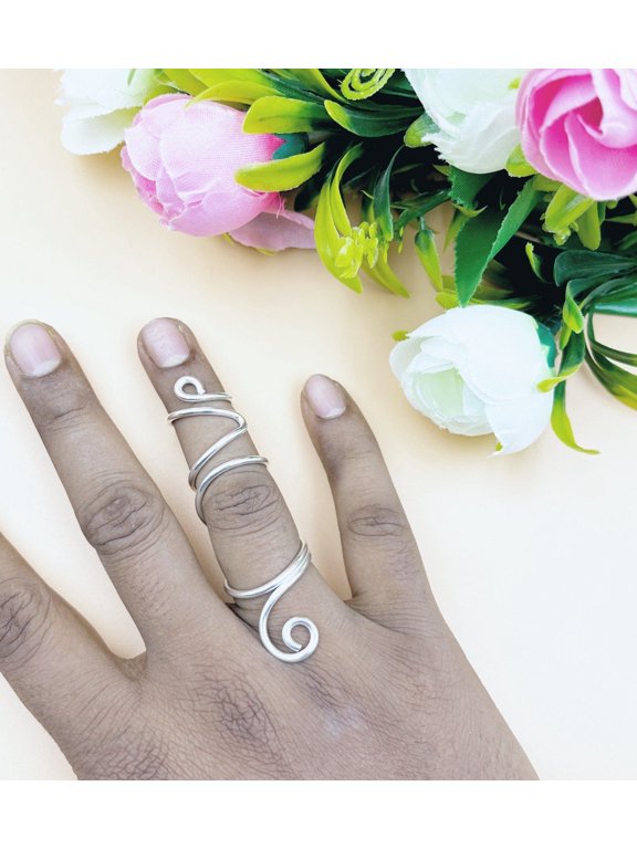 Adjustable Silver Ring, Minimalist Open Band With Textured Finish, Modern Versatile Everyday Jewelry For Women