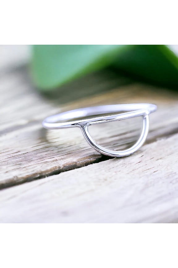 LD DESIGNS-Adjustable Silver Ring - Minimalist Sterling Silver Band With Smiley Face Design