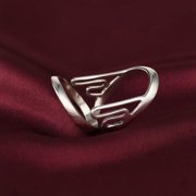LD DESIGNS Adjustable Silver Ring With Open Band And Minimalist Wrap Designs