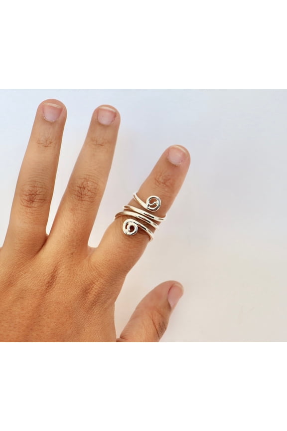 Adjustable Sterling Silver Mallet Finger Splint Ring | Handmade Trigger Finger Support Ring for PIP/DIP Joints | RA, EDS & Arthritis Relief Band