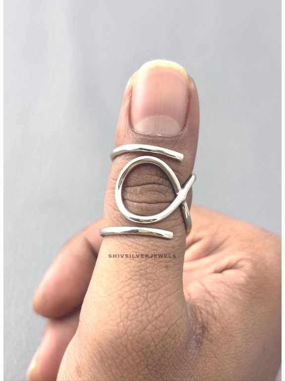 Anillo FÃ©rula Pulgar Adjustable Silver Thumb Ring Boho Minimal Fit