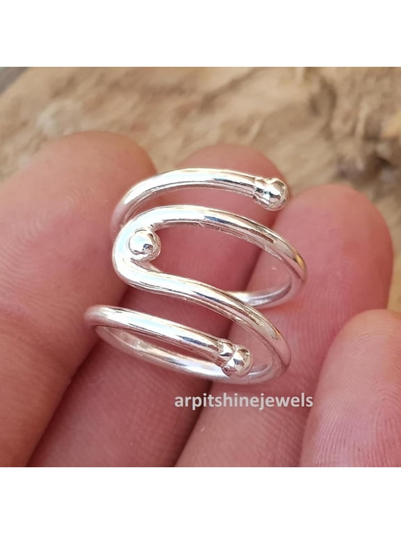 Anillo Ferula Artritis, Adjustable Silver Spiral Open Band RingBo