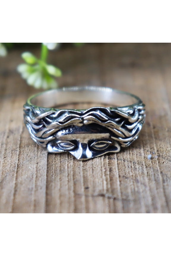 - Aphrodite Eyes Ring Roman Mythology Sterling Silver Mens Band | Handcrafted Unique Accessory Gift