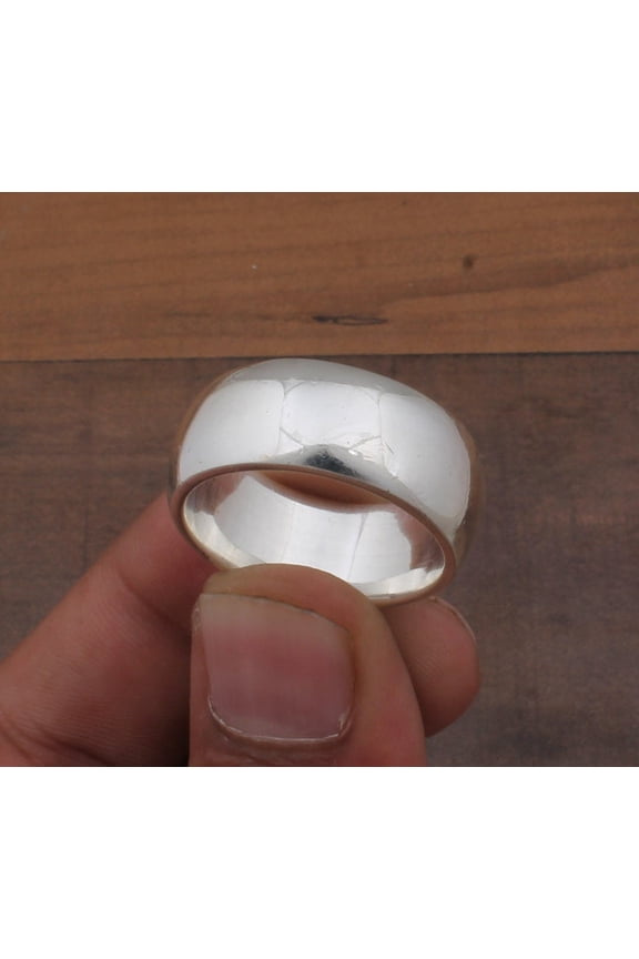 Boho Smooth Sterling Silver With 925 Stamped Purity Band Ring For Men Women