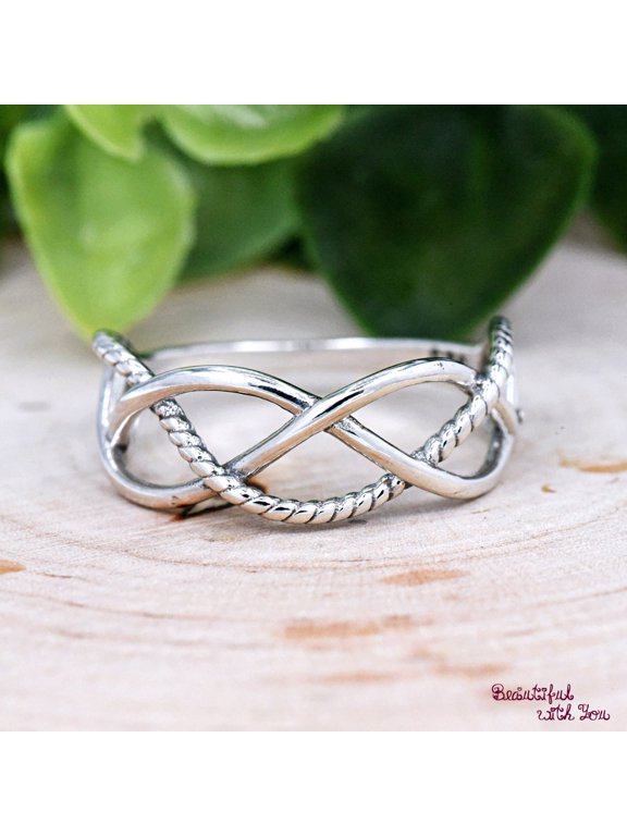 celtic braided ring, Rope Pattern Band for Bohemian Jewelry, Knotwork Stackable Design
