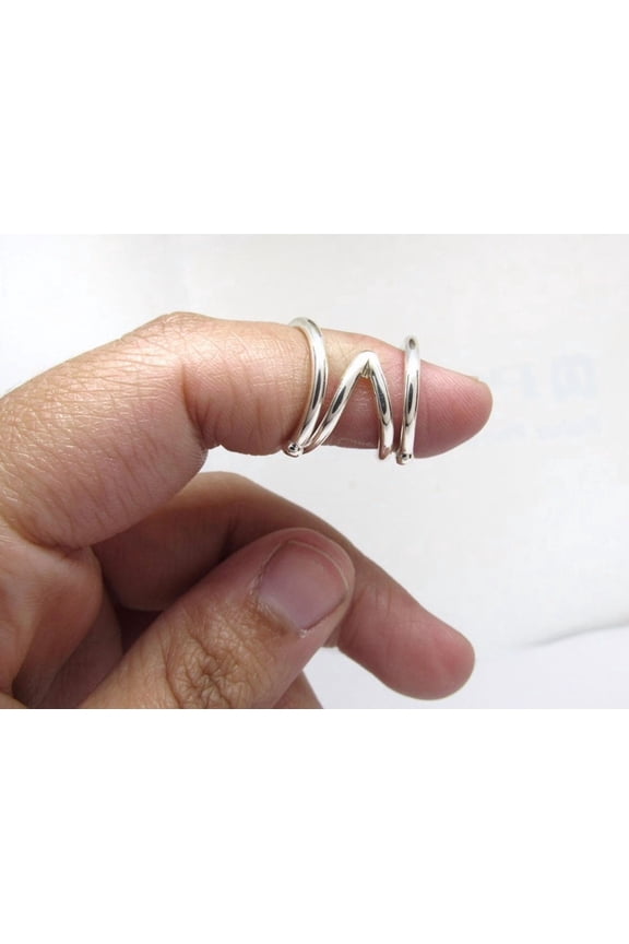 ChevronSupport Sterling Silver Adjustable Splint Ring | Handmade Finger Support for Mallet Finger, Boutonnière Deformity & Lateral Deviation | Arthritis Relief Ring