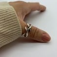 thumbnail image 1 of LD DESIGNS Chunky Silver Thumb Ring-Multi Layer -Dainty Ring For Women-Mothers Day Gift, 1 of 8