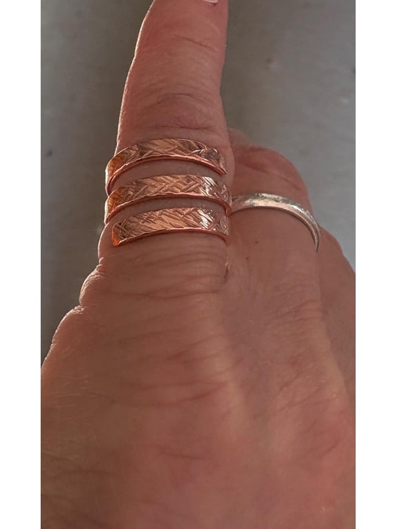 Copper Spiral Ring, Adjustable Hammered Recycled Wrap Band Boho
