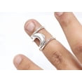 Open Wear LD DESIGNS Crescent Moon Ring Minimalist Adjustable Open Band Stackable ...