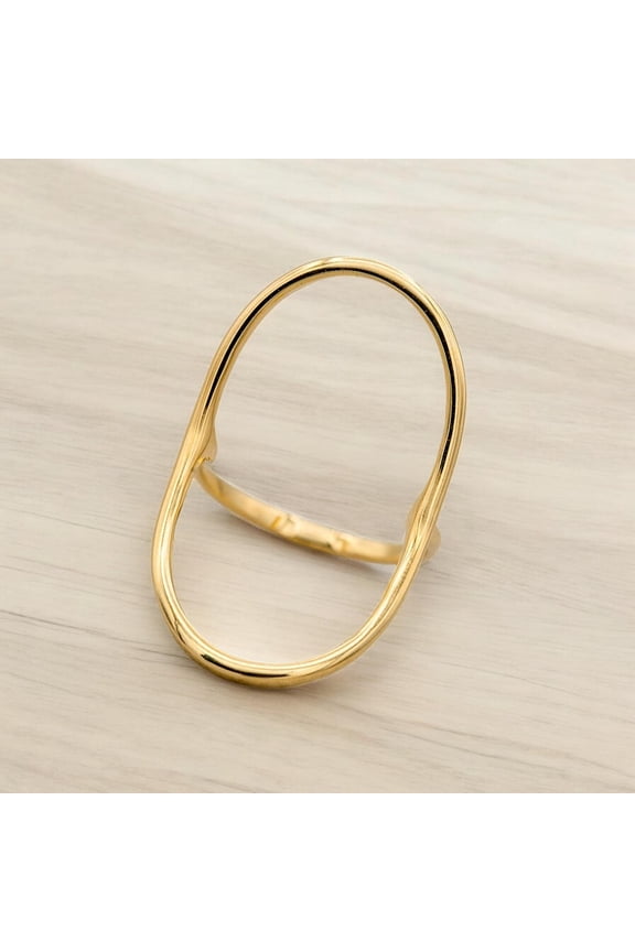 Luxury Oval Gold Karma Ring – 14K Gold Filled Spiritual Symbol – Handmade Minimalist Jewelry for Women