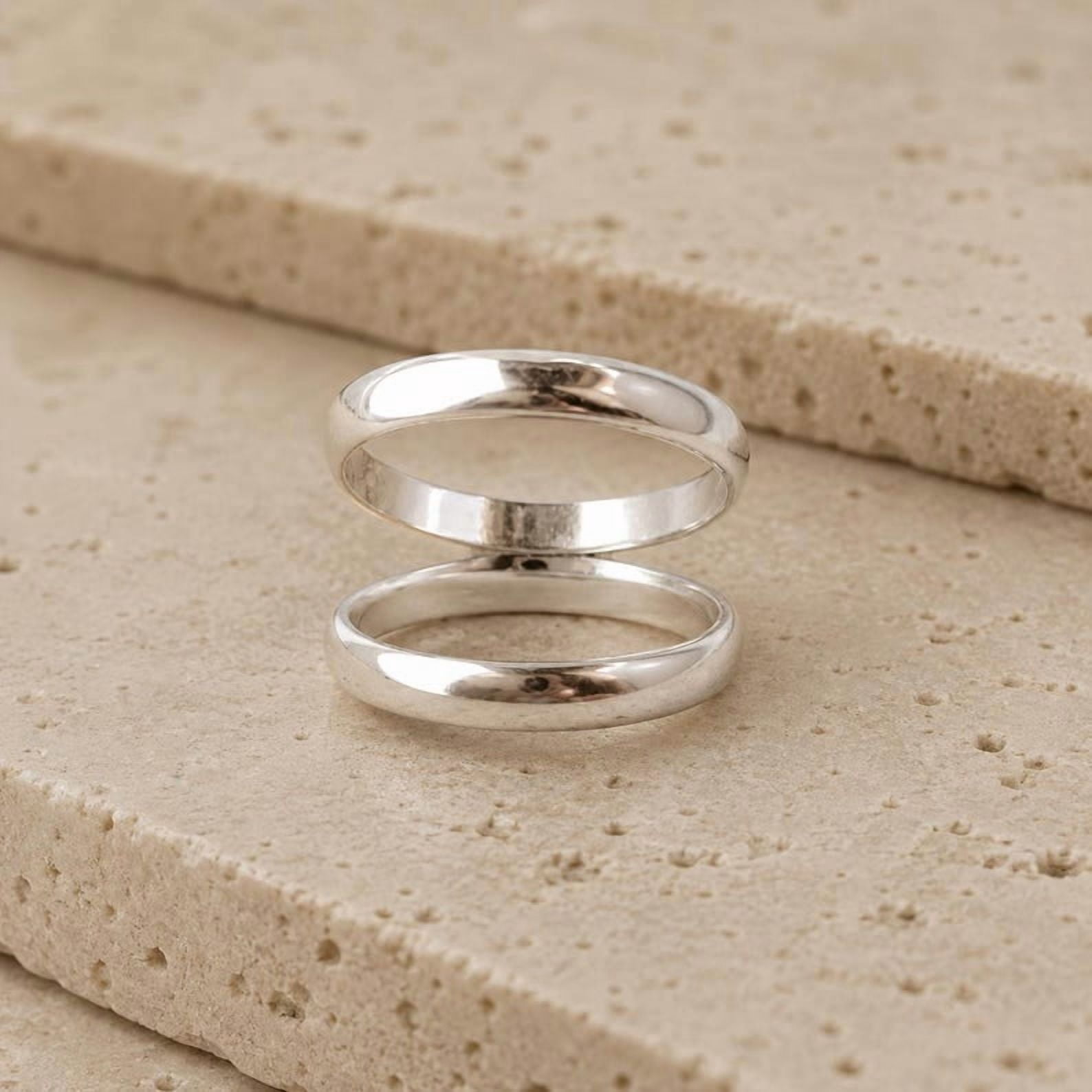 Minimalist Stackable Rings LD DESIGNS Minimalist Silver Band, Polished 2.5mm Stackable Ring ...
