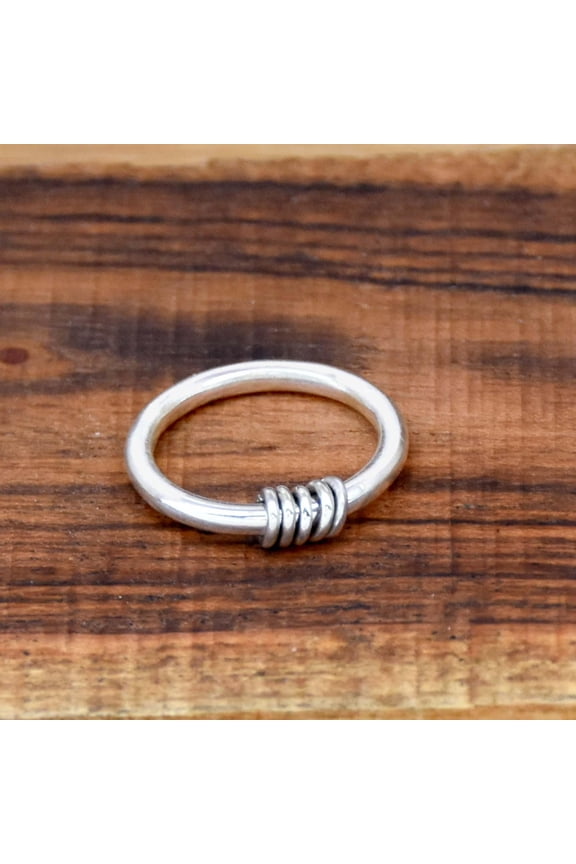 Round Band Ring, 925 Sterling Ring, Silver Stacking Ring, Handmade ring, Five Rolling Band Ring, Dangling Band Ring, Thick Round Band Ring