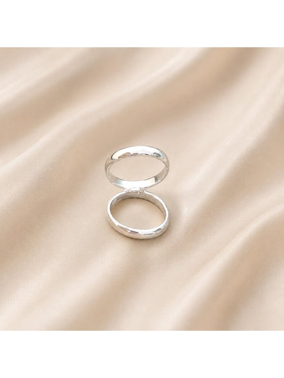 Silver Adjustable Open Ring Set, Minimalist Knuckle Rings, Stackable Fashion Jewelry Gift for Everyday Wear