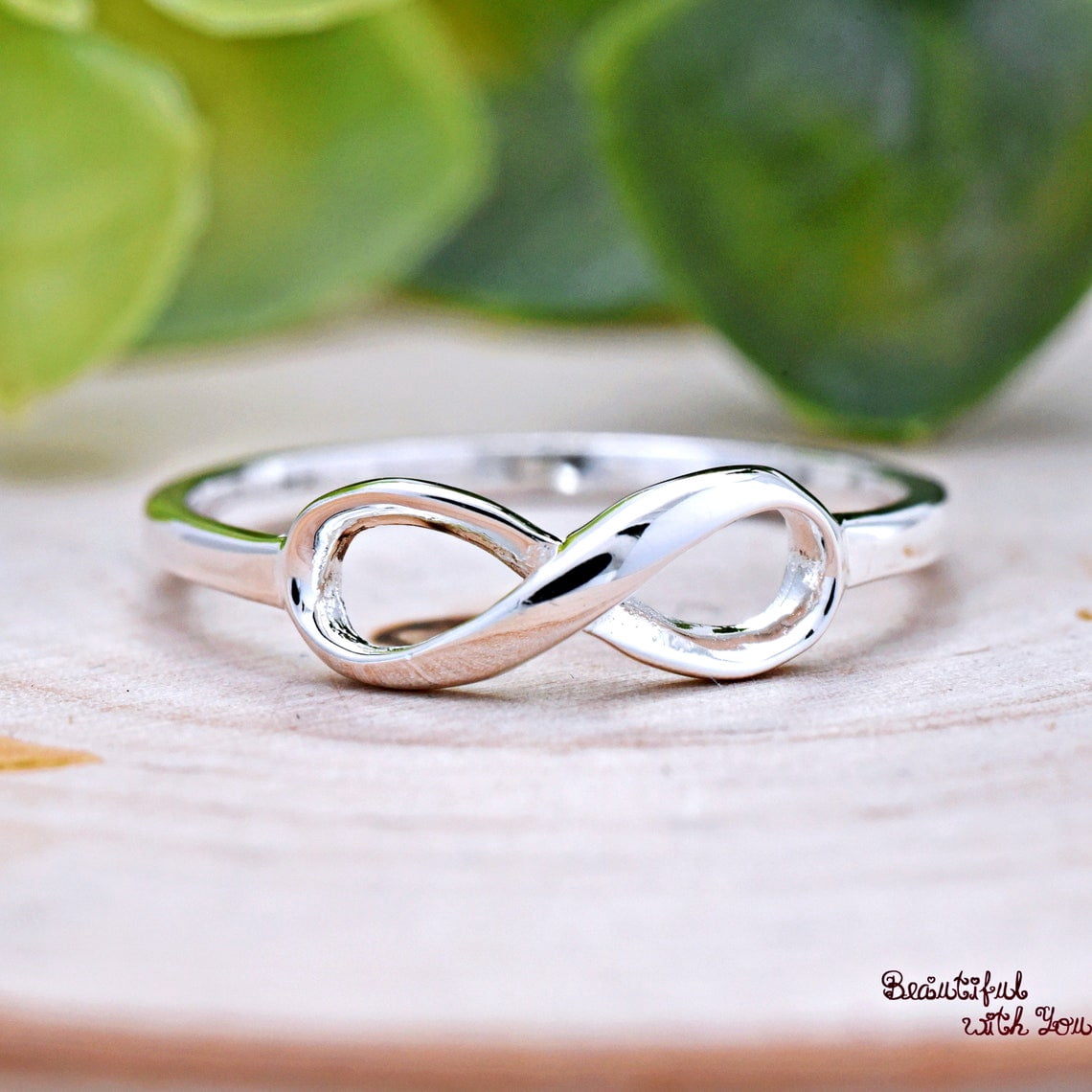 LD DESIGNS Silver Infinity Ring, Minimalist Dainty Open Loop Stackable ...
