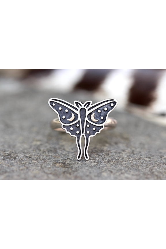 - Silver Luna Moth Ring Sterling Silver Durable Nature Inspired Jewelry With Delicate Moth Design by