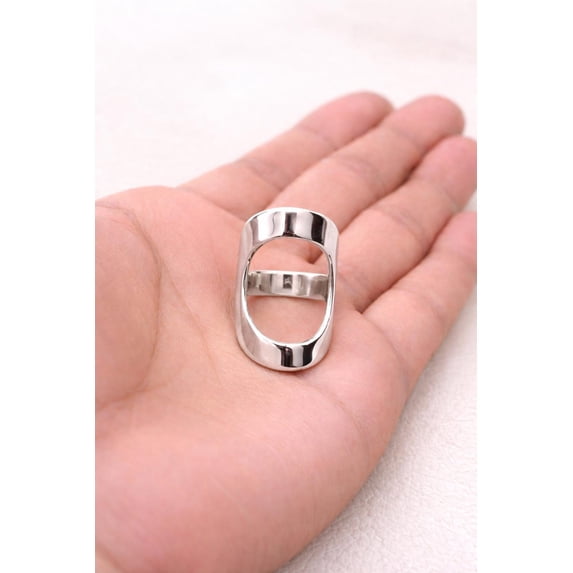 LD DESIGNS Silver Open Band Ring Elegant Minimalist Twist Design ...