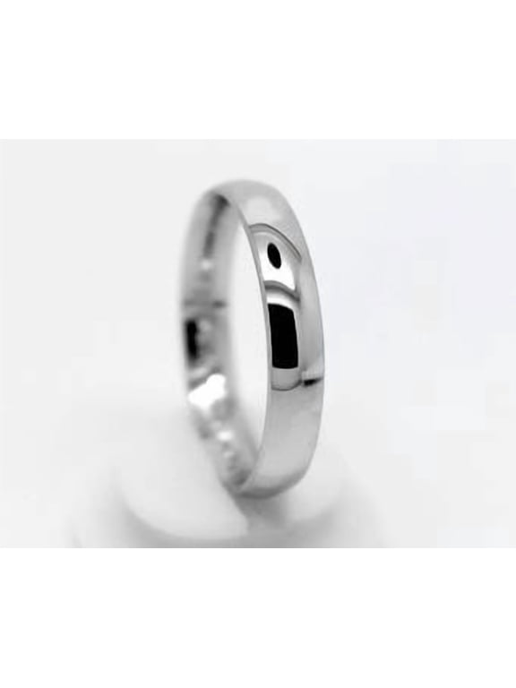 Silver Plated Wedding Band, 4mm Low Dome High Polish Unisex Ring
