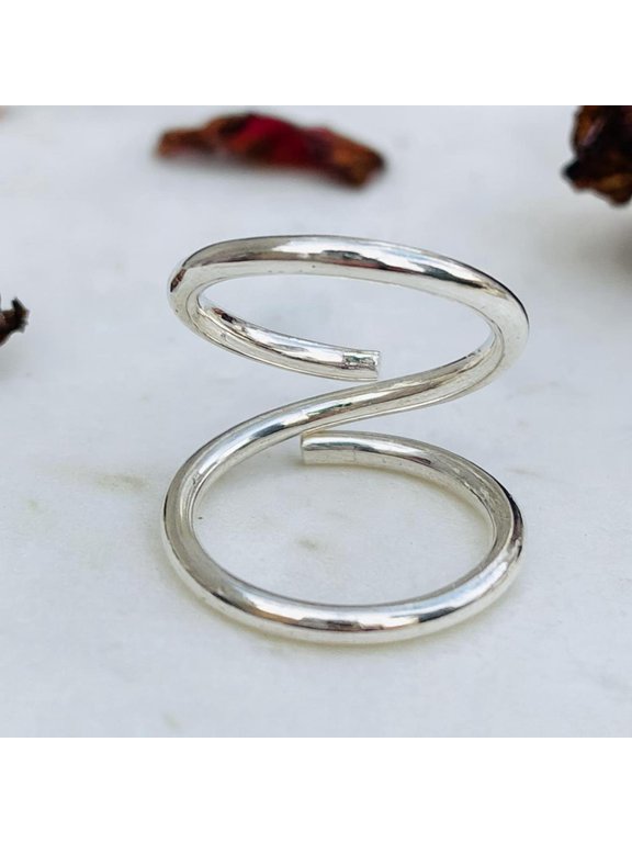Silver Swan Wrap Ring, Silver Open Band Statement Ring With Polished Minimalist Silhouette, Modern Everyday Fashion Jewelry For Women