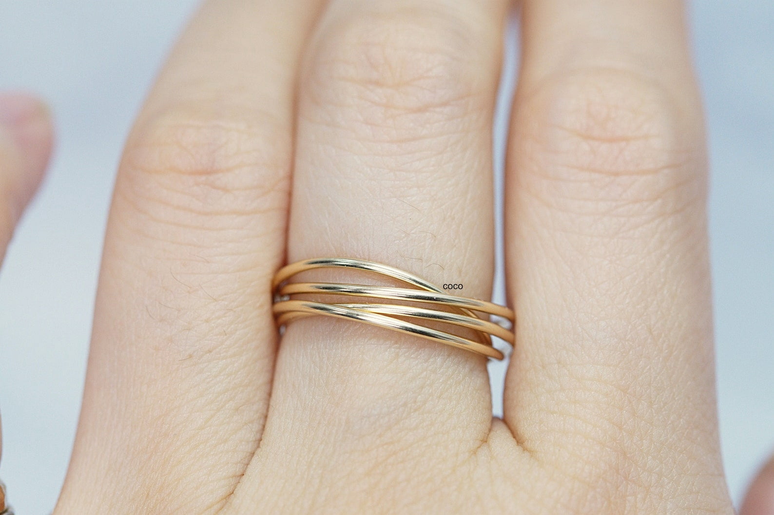 LD DESIGNS Spinner Ring Set Gold Plated Interlocking Stackable Band ...