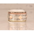 LD DESIGNS Spinner Ring, Textured Hammered Band With Tri-Tone Gold Tone ...