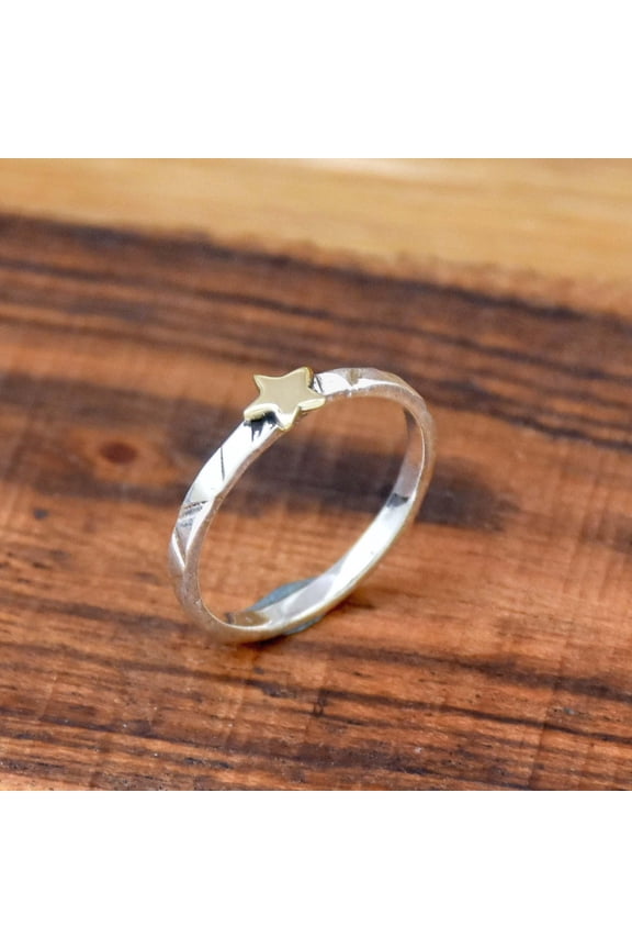 Star Ring, 925 Sterling Silver Ring, Minimalist Ring, Rising Star Ring, Textured Minimalist Band Solid Silver Ring Wedding Ring Gift For Her