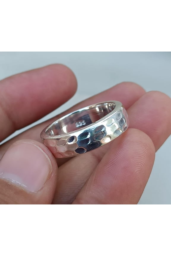 Sterling Silver For Men, Wide Band Ring Thumb Band Ring, Hammered Or Smooth Ring, Ensile Engraving, Engagement Ring, Handmade Ring,