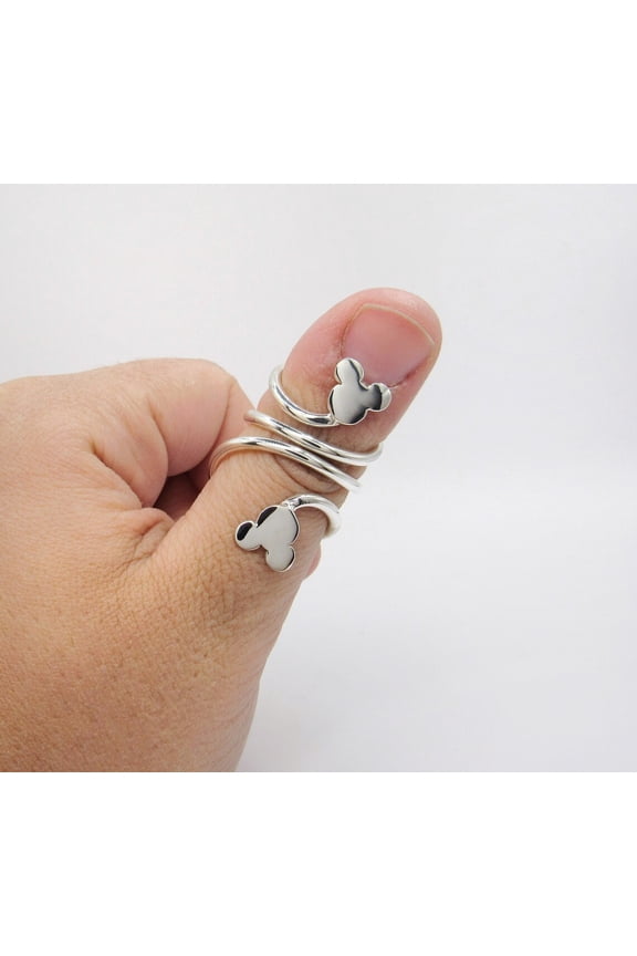 Sterling Silver Mouse Trigger Finger Splint Ring | Adjustable RA Wrap Around Mallet Finger Splint for PIP & DIP Joints | EDS, Arthritis, and Tendon Support Therapy Ring