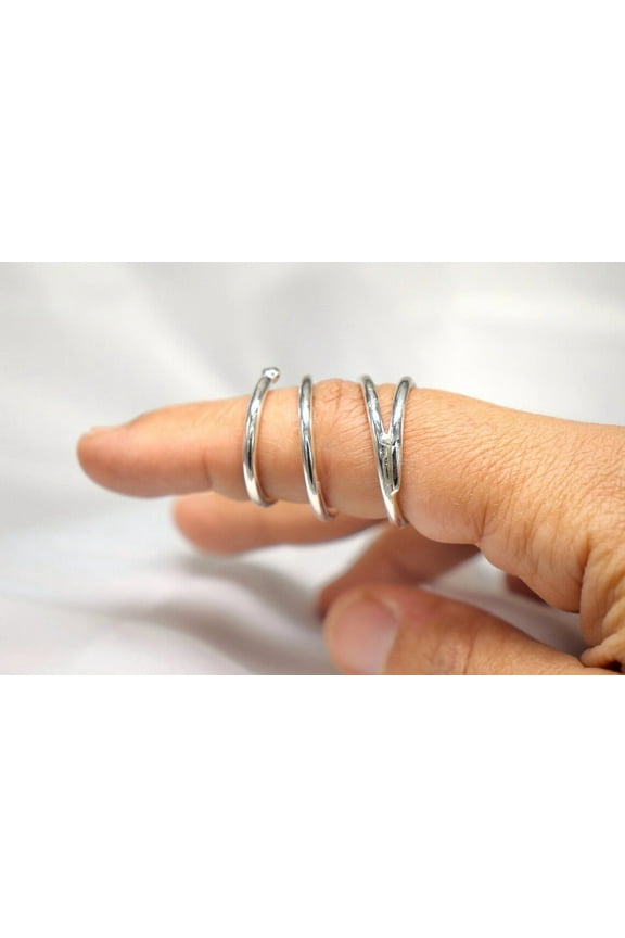 Sterling Silver Spiral Splint Ring for Thumb and Trigger Finger Support | Adjustable Wrap-Around Splint Ring for Rheumatoid Arthritis & EDS Joint Relief