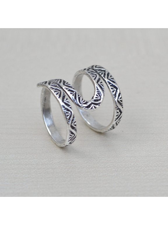 Swan Neck Ring Adjustable Hammered Silver Handmade Open Band Boho Minimalist Everyday Wear Eco Friendly