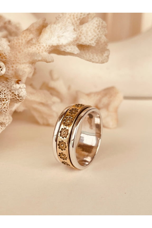 - Thumb Spinner Ring 925 Sterling Silver Fidget Spinner Band for Anxiety Relief | Handmade Comfort Fit Jewelry