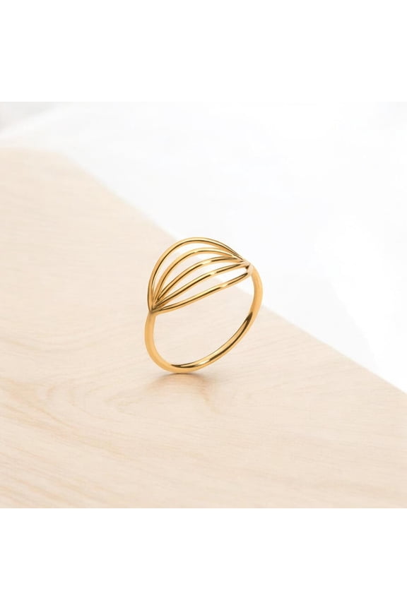Unique Eye Shape Sterling Silver Ring – Handmade Wire Wrapped Minimalist Statement Jewelry for Women
