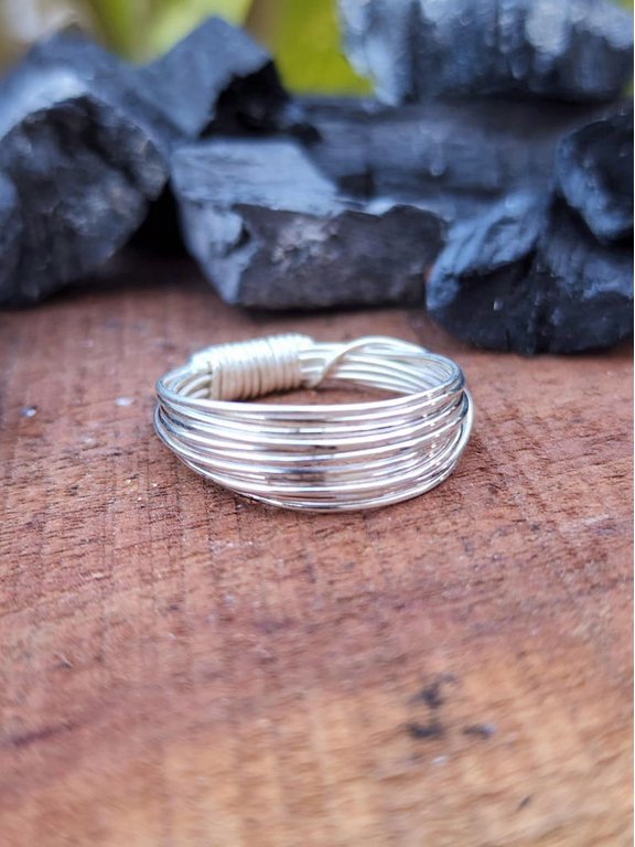 Adjustable Wire Ring, Silver Multi-Band Stackable Minimalist Fashion Jewelry