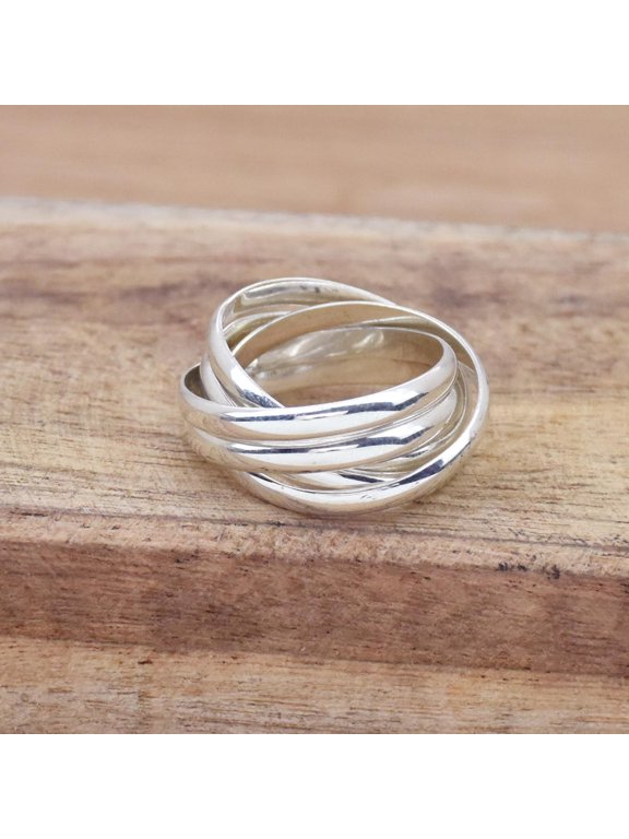 five band rolling ring, Interlocking Stackable Band for Women