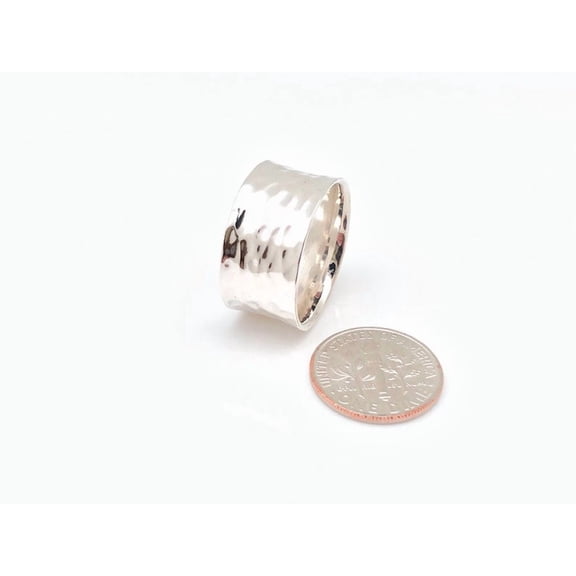 Pattern And Texture Rope LD DESIGNS Hammered Silver Ring, Minimalist Textured Stacking Band ...